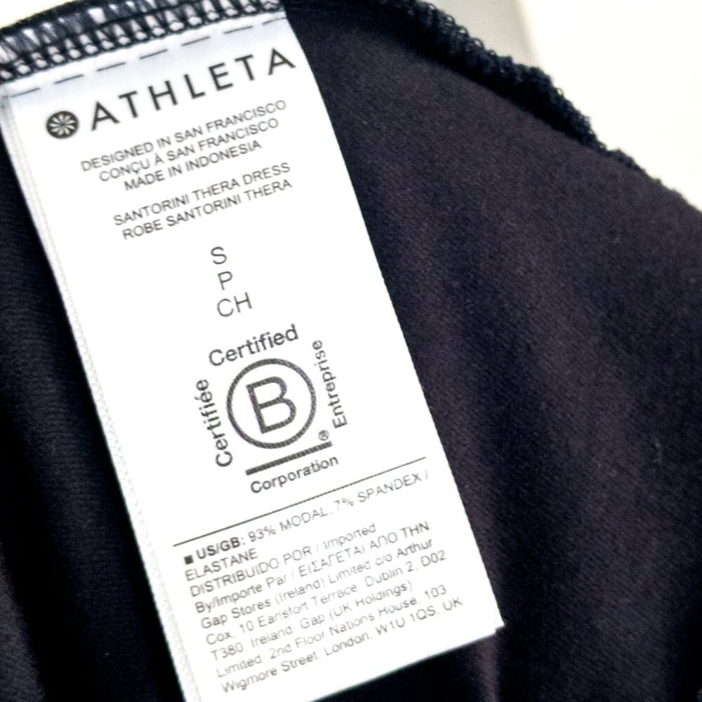 ATHLETA Santorini Thera Black Dress Size Small Athleisure Activewear Sleeveless - Picture 4 of 6